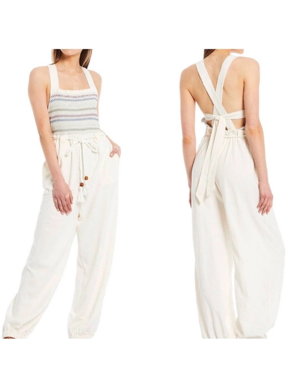 NWOT Free People Sienna Smocked Jumpsuit